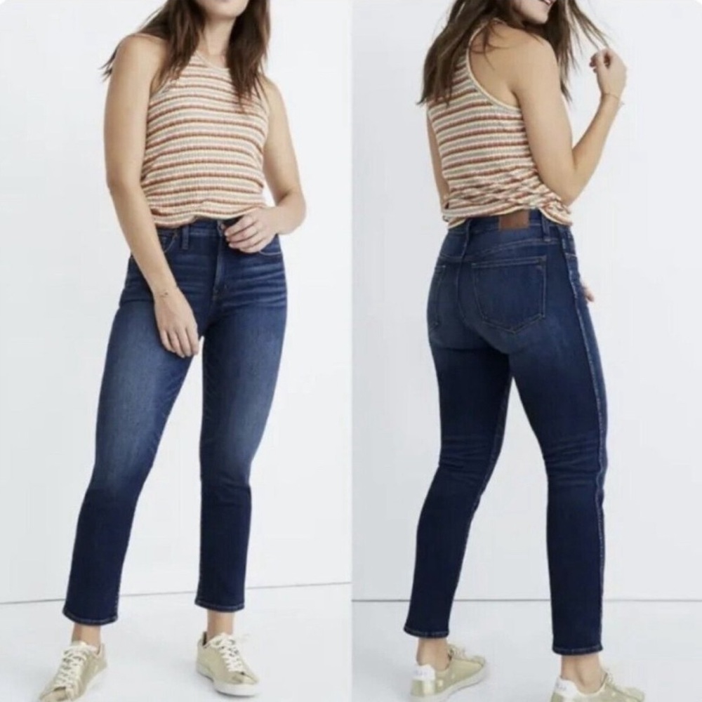MADEWELL Slim Straight Jeans Blue Denim Stretch 10" Rise J7211 Women's 28